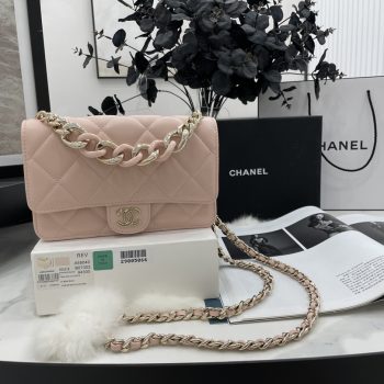 2022 New Style Chanel Wallet On Chain Lambskin Plexi Gold-Tone Metal Pink AP2377 For Girls Online