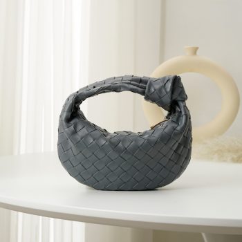 Bottega Veneta Mini Jodie Intrecciato Leather Top Handle Bag Thunder