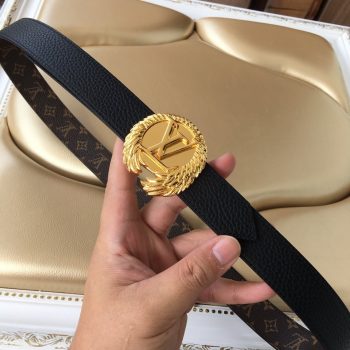 Cheap Replica Louis Vuitton Men Leather Belt Width 4cm 087
