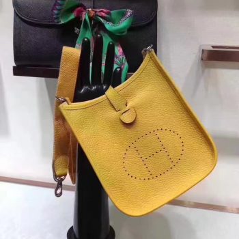 Hermes Evelyne Mini Leather Bag Yellow
