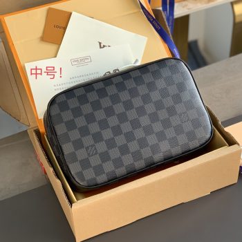 Louis Vuitton Medium Toiletry Kit Damier Graphite Coated Canvas M47522