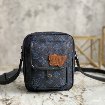 Louis Vuitton Mens Christopher Wearable Wallet Blue Monogram Coated Canvas M81854