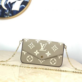Replica Louis Vuitton M69977 Pochette Felicie Monogram Empreinte Embossed Supple Grained Cowhide Leather Grey