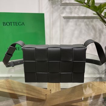 Bottega Veneta Cassette Intreccio Leather Crossbody Bag Field Green