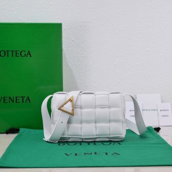Bottega Veneta Small Padded Cassette Intreccio Leather Cross-body Bag White