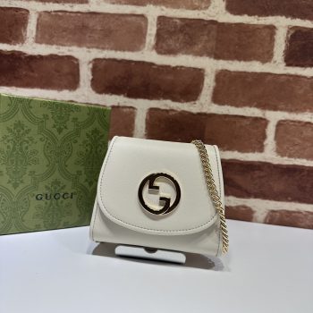 Gucci Blondie Medium Chain Wallet White Leahter
