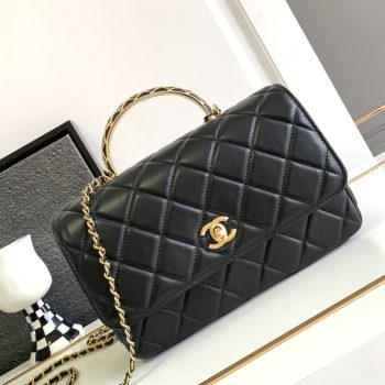 Chanel AP3385 23B Flap Phone Holder With Chain Lambskin Green 22cm