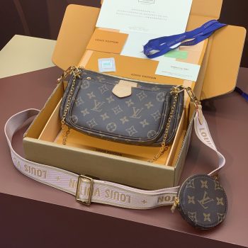 Louis Vuitton M44840 Multi Pochette Accessoires Monogram Coated Canvas Pink