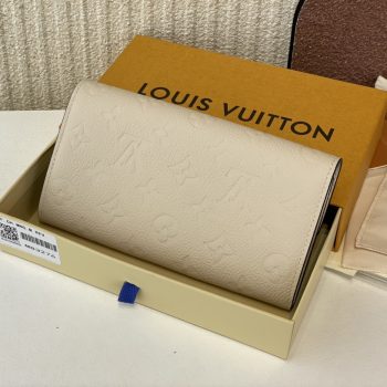 Louis Vuitton M83276 Sarah Wallet Monogram Empreinte embossed supple grained cowhide leather Creme