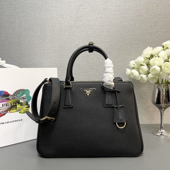 Prada 1BA274 Large Prada Galleria Saffiano Leather Bag Black