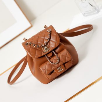 Chanel AS2908 Matelasse Chain Backpack Caramel