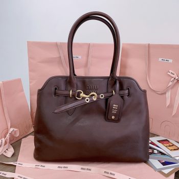 MiuMiu 5BG291 Aventure Nappa Leather Bag Briarwood