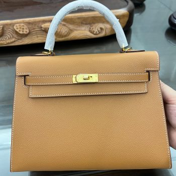 Handmade Hermes 25cm 28cm Epsom Leather Earthy Yellow with Gold and Silver Hardware