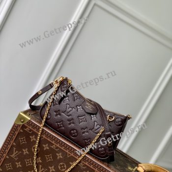 Louis Vuitton M13614 Easy Pouch Embossed Grained Cowhide Leather Brown