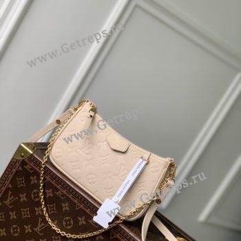 Louis Vuitton M14421 Easy Pouch Embossed Grained Cowhide Leather Sand