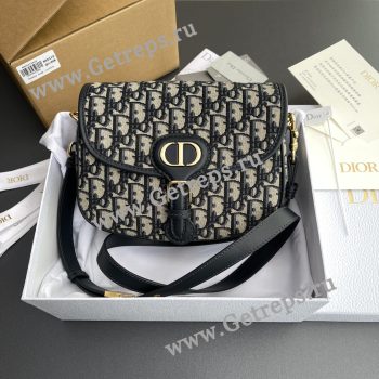 Dior Medium Bobby East-West Blue Oblique