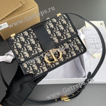 Dior Small 30 Montaigne Avenue Blue Oblique