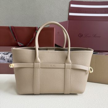 Loro Piana Ghiera Shopper Small Bag  Light Travertine