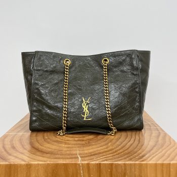 Saint Laurent Niki Shopping Bag Large Oiled and Waxed Cowhide Leather Green