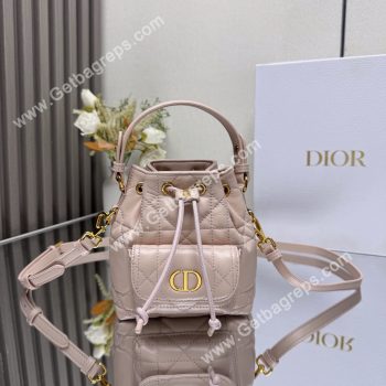 Small Dior Caro Bucket Bag Pink