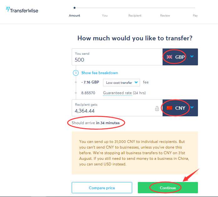 How to pay Transferwise